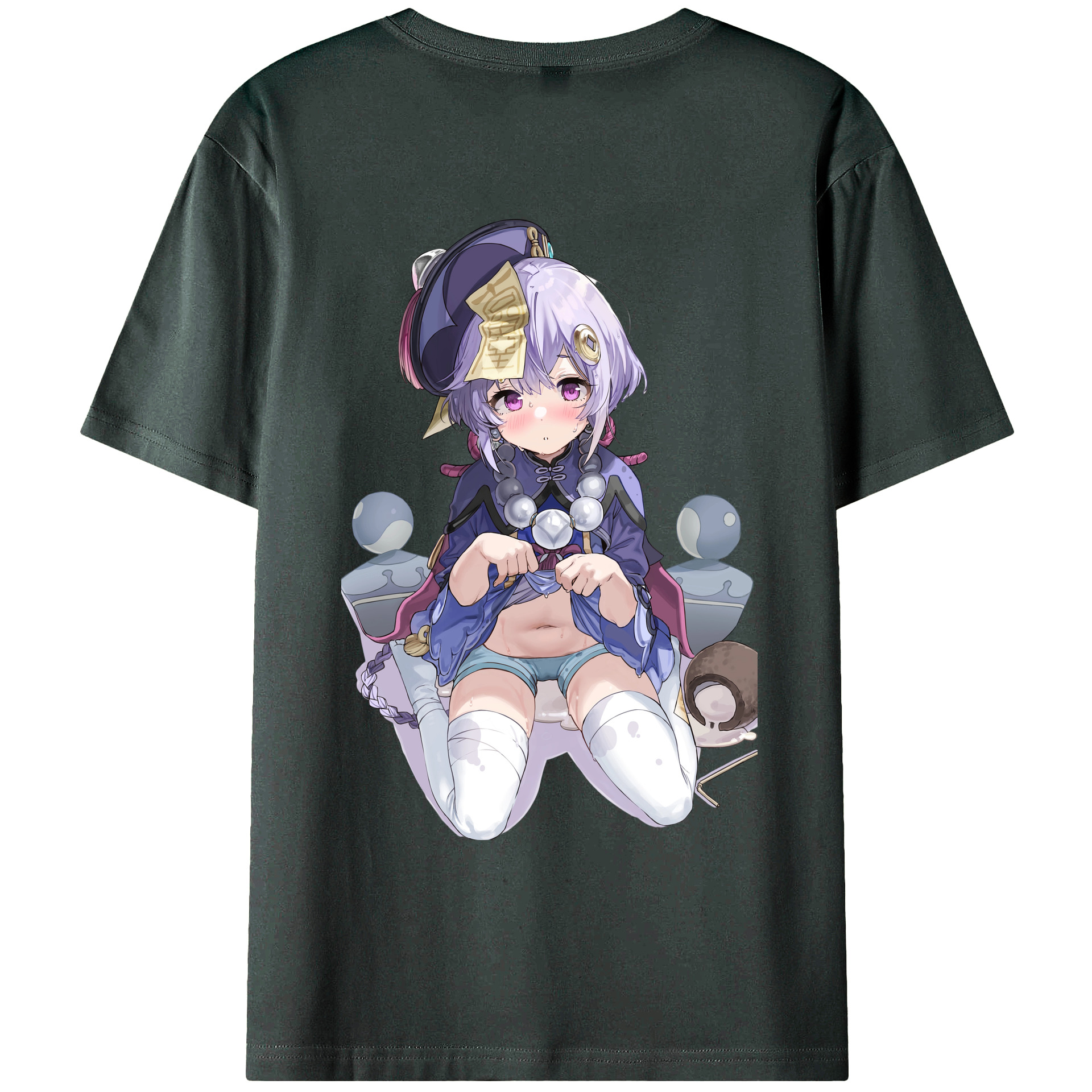 げんし神 七七 なな  genshin Nana 綿100％ メンズ半袖Tシャツ（バックプリント） 通気性